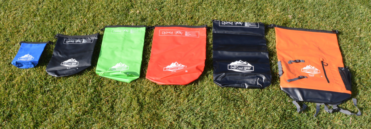 camping dry bags different sizes and colors