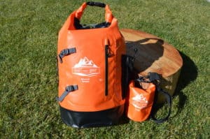 Waterproof backpack with dry bag