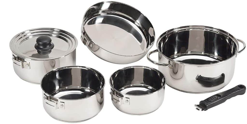 STANSPORT - Heavy Duty 7-Piece Stainless Steel Clad Cookware Set