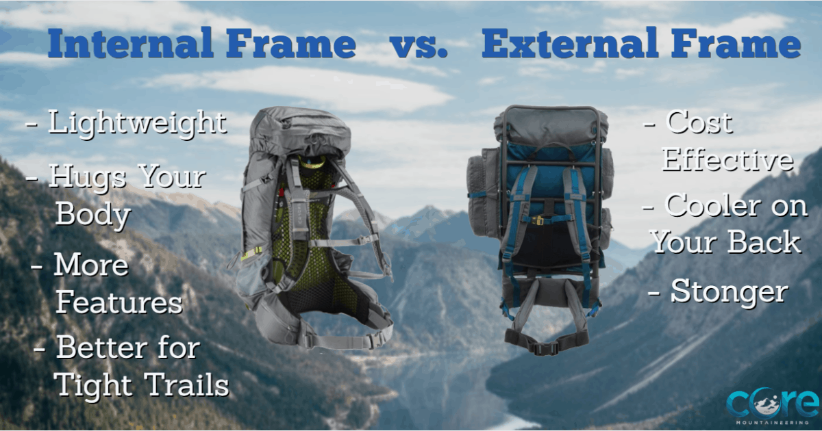 Internal vs External Frame Hiking Backpacks Complete Guide Core Mountaineering