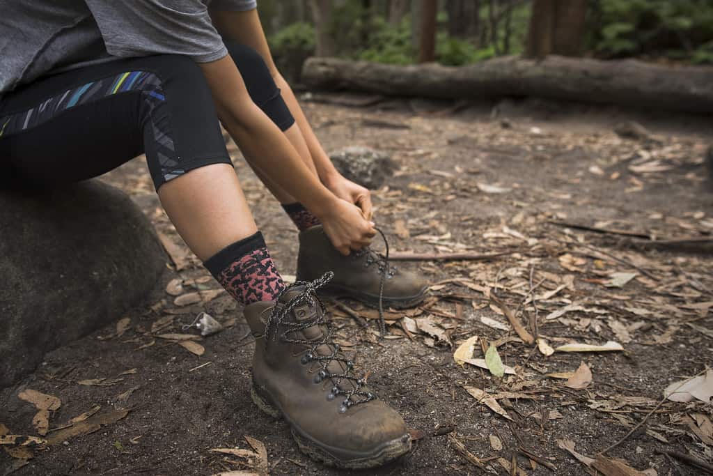 hiker with sock liners