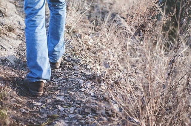 walk to break in hiking shoes