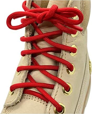 Tan boots clearance with red laces