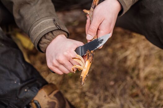 Cutting wood with a Knife