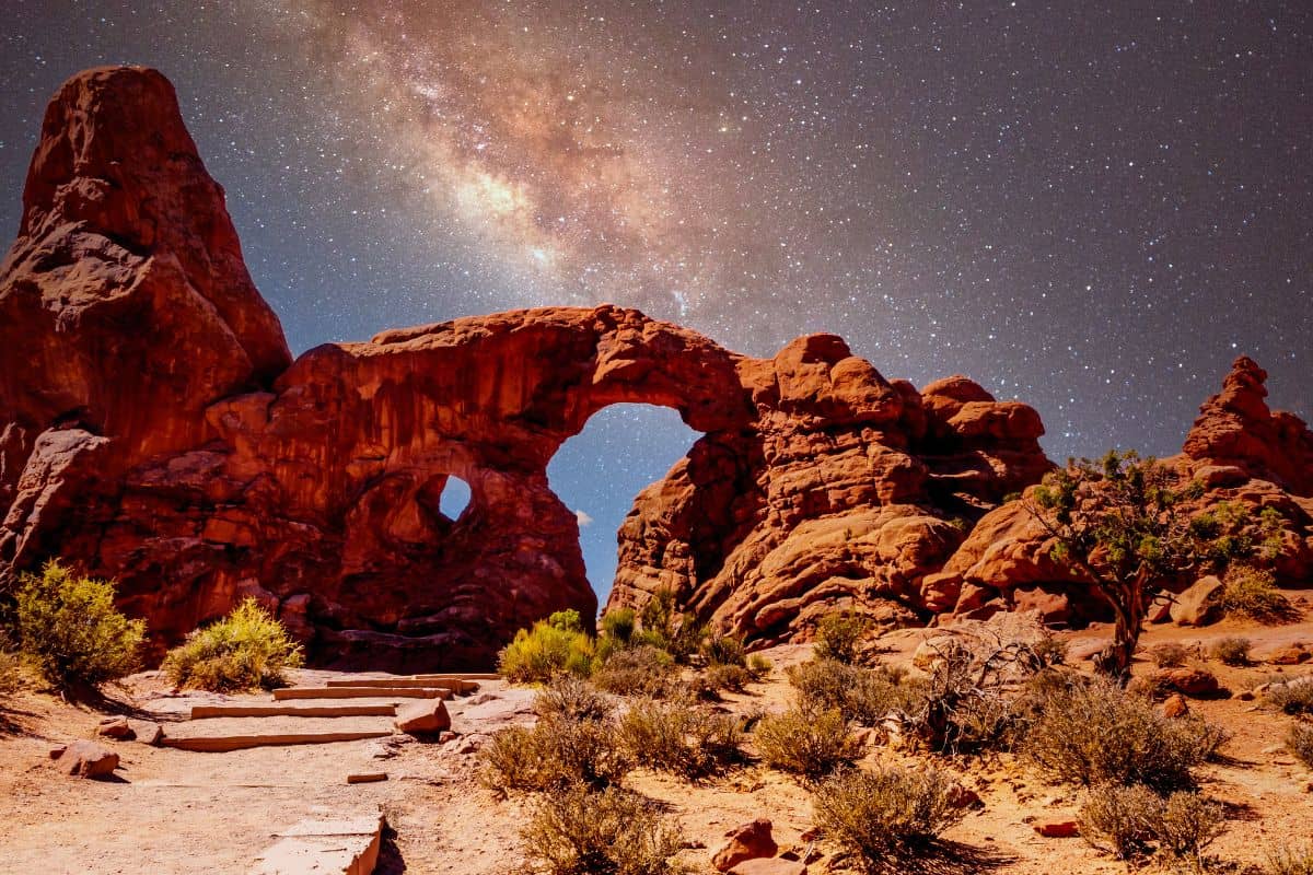 Arch; Arches National Park; Erosion; Formation; US; Utah; attraction; beautiful; beauty; canyon; canyonlands; destination park; galaxy; galaxy background; geological; geology;
