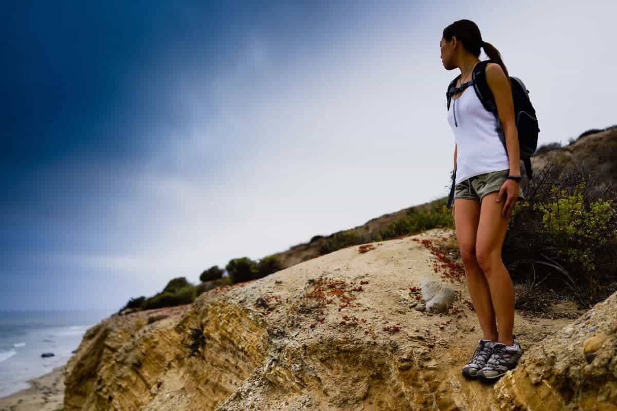 Girl Hiking - Ocean Cliffs