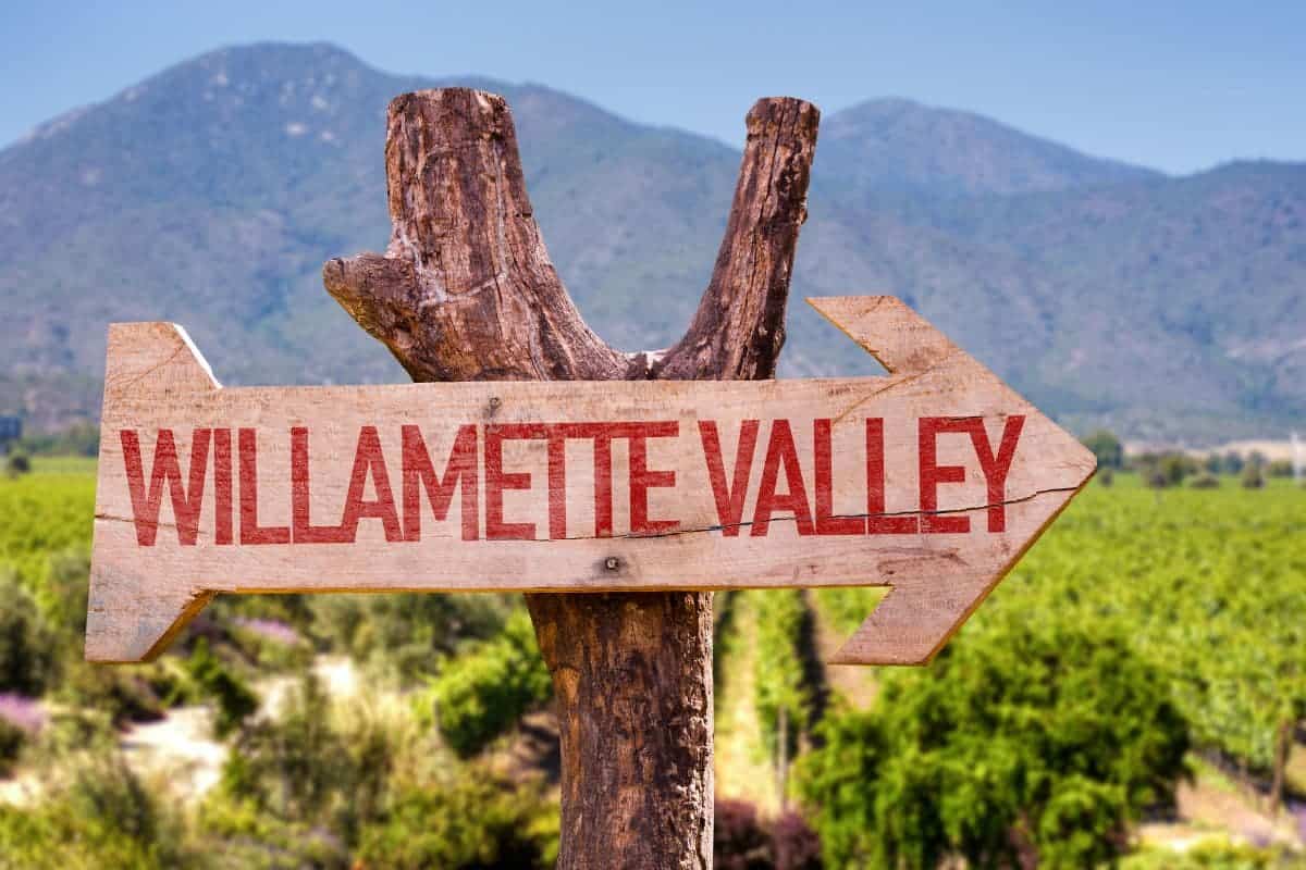 Willamette Valley wooden sign.