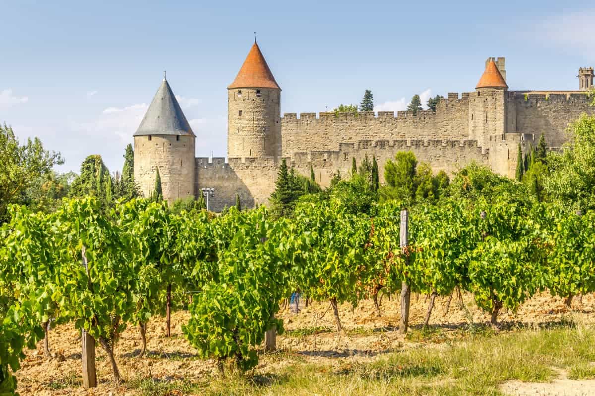 Panoramic view of Carcassonne, France.