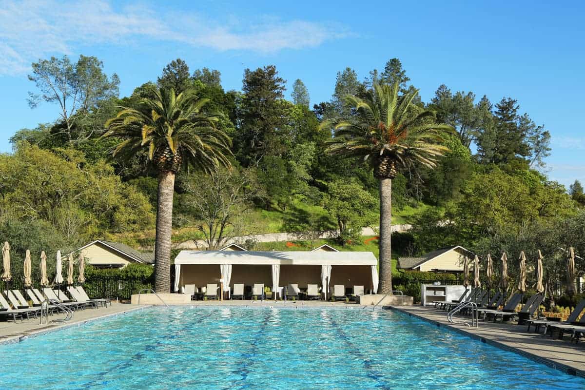 Pool at Solage Calistoga Resort in Calistoga, California.